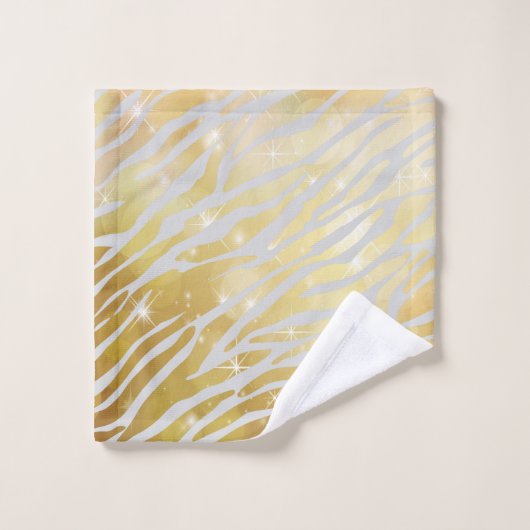 Oranje en goudzebrapatroon bad handdoek (Wasdoekje)