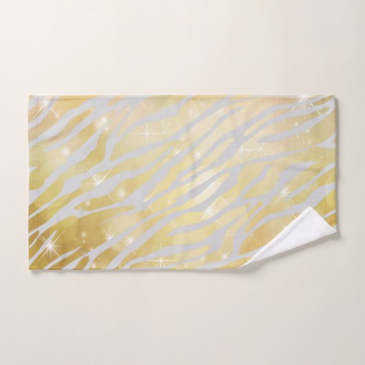 Oranje en goudzebrapatroon bad handdoek (Handdoek)
