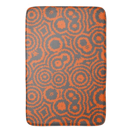 oranje en grijs abstract badmat (Voorkant Verticaal)