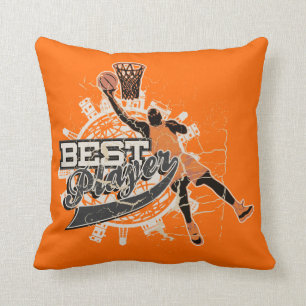 Oranje en grijs Basketball American MOJO Pillow Kussen