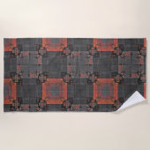 Oranje en Grijs Crossroads badhanddoek (Voorkant)
