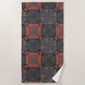 Oranje en Grijs Crossroads badhanddoek (Voorkant)