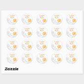 Oranje en grijs Damask Envelope Seal Ronde Sticker (Vel)