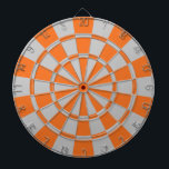 Oranje en grijs dartbord<br><div class="desc">Oranje en grijs kunstbord</div>