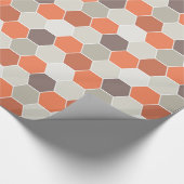 Oranje en grijs geometrisch cadeaupapier (Hoek)
