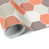 Oranje en grijs geometrisch cadeaupapier (Rol Hoek)