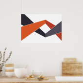 Oranje en grijs geometrisch Poster (Keuken)