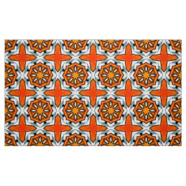 Oranje en grijs geometrisch sterrenpatroon stof