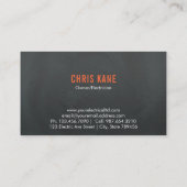 Oranje en grijs logo visitekaartje (Achterkant)