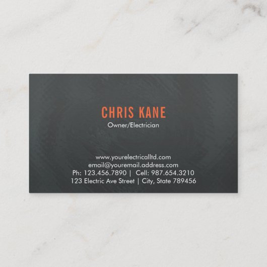 Oranje en grijs logo visitekaartje (Achterkant)