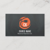 Oranje en grijs logo visitekaartje (Voorkant)