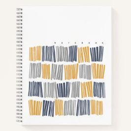Oranje en grijze abstracte lijnen notitieboek