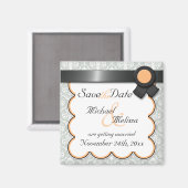 Oranje en grijze beschadiging Opslaan Datum magnee Magneet (Voorkant / Achterkant)