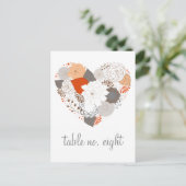 Oranje en grijze hartbloemen Tabelnummer Briefkaar Briefkaart (Staand voorkant)