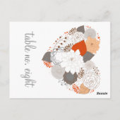 Oranje en grijze hartbloemen Tabelnummer Briefkaar Briefkaart (Achterkant)