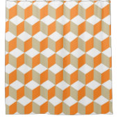 Oranje en grijze ijskuikens douchegordijn (Voorkant)