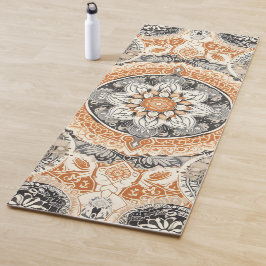 Oranje en grijze mandala yogamat