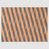 Oranje en grijze ringstrepen met aangepaste naam tissuepapier (Voorkant)
