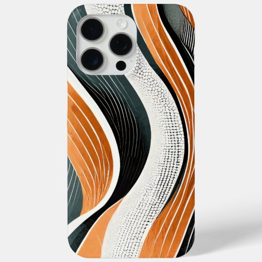 Oranje en grijze rondingen met texturen Case-Mate iPhone case (Achterkant)
