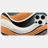 Oranje en grijze rondingen met texturen Case-Mate iPhone case (Achterkant (horizontaal))