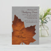 Oranje en grijze Thanksgiving Binnenuitnodiging Kaart (Staand voorkant)