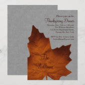 Oranje en grijze Thanksgiving Binnenuitnodiging Kaart (Voorkant / Achterkant)