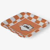 Oranje en grijze vleugels ingecheckt en motorrijwi papieren bordje (Gebogen)