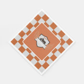 Oranje en grijze vleugels ingecheckt en motorrijwi servet (Hoek)