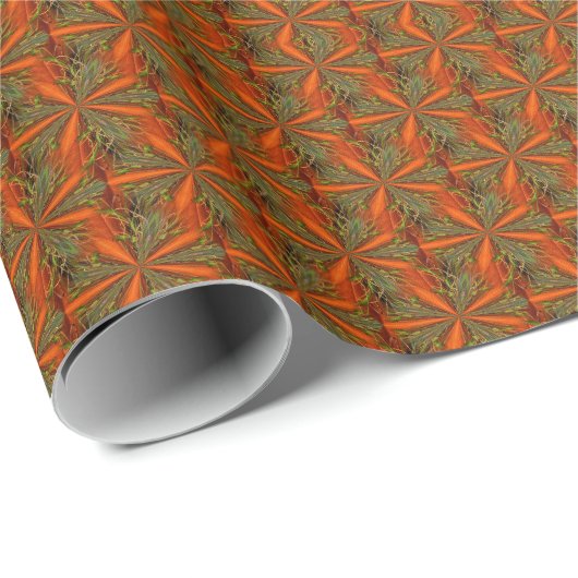 Oranje en groen abstract ontwerp cadeaupapier (Rol Hoek)