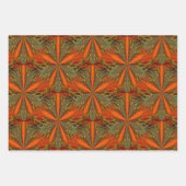 Oranje en groen abstract ontwerp inpakpapier vel (Voorkant 3)