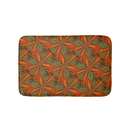 Oranje en groen Abstract patroon 2 Badmat (Voorkant)