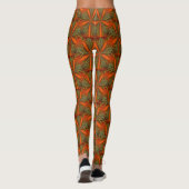 Oranje en groen Abstract patroon Leggings (Achterkant)