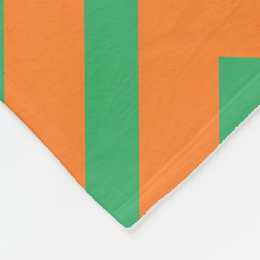 Oranje en groen Chevron Pattern Fleece Deken (Hoek)