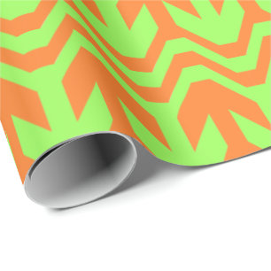 Oranje en groen golflengte van de dubbel-Pijl Cadeaupapier