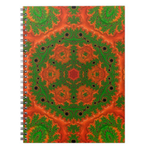 Oranje en groen Kaleidoscoop Spiral Notitieboek