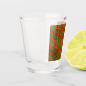 Oranje en groen Kaleidoscope Shot Glass Shot Glas (Links)