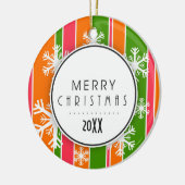 Oranje en groen kerstcadeau keramisch ornament (Links)