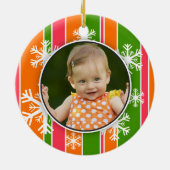 Oranje en groen kerstcadeau keramisch ornament (Achterkant)