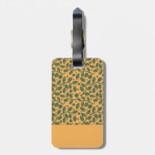 Oranje en groen lederen patroon bagagelabel (Achterkant verticaal)