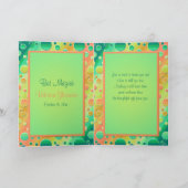 Oranje en Groen Polka Dot Hartelijk dank Bedankkaart (Binnen)