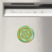 Oranje en groen Roos Magnet (Insitu (Vaatwasser))