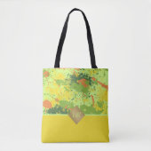 Oranje en groen spatbord tote bag (Voorkant)