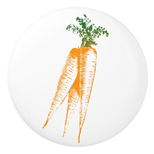 Oranje en groen, wortellijn kunst keramische knop (Voorkant)