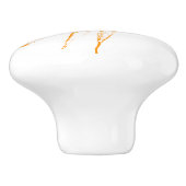 Oranje en groen, wortellijn kunst keramische knop (Zijkant)