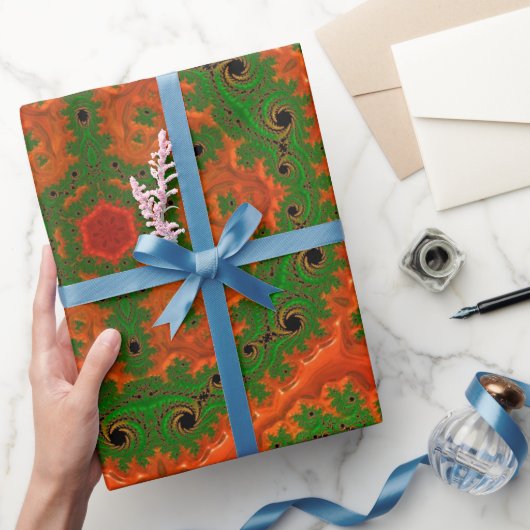 Oranje- en groenboek-Kaleidoscoop Cadeaupapier (Geschenken)