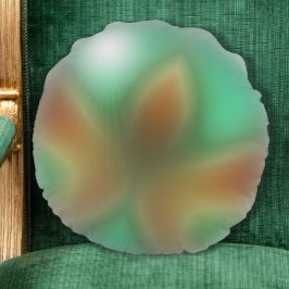 Oranje en groene Abstracte Lotus Round Pillow Rond Kussen
