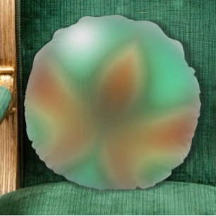 Oranje en groene Abstracte Lotus Round Pillow Rond Kussen
