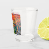 Oranje en groene bladeren shot glas (Rechts)