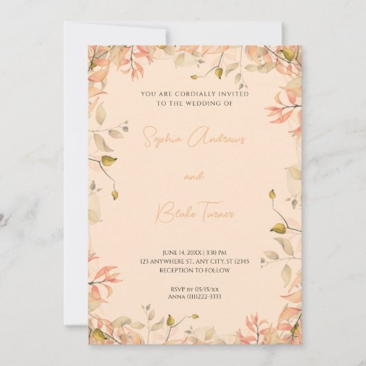 Oranje en groene bladeren van de boomgaard kaart (Voorkant)