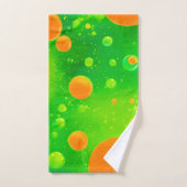 Oranje en groene bubbel Abstracte kunst Bad Handdoek (Handdoek)